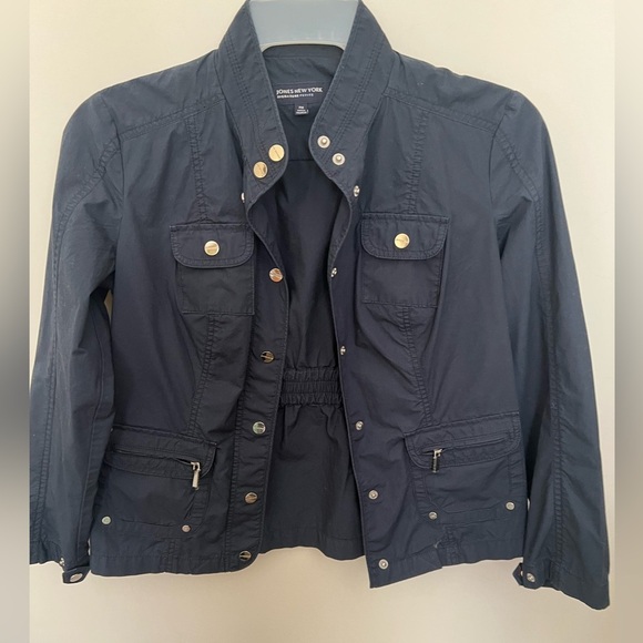 JONES NEW YORK “SIGNATURE PETITE” COTTON LIGHTWEIGHT UNLINED JACKET 
SIZE PM - Picture 1 of 7